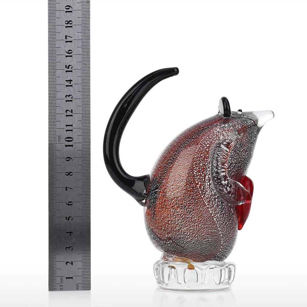 Tooarts Стеклянная скульптура мыши, стеклянный орнамент ручной работы, скульптура животного, домашний декор, подарок, ремесло