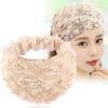 Винтажная сетчатая жемчужная широкая боковая повязка для девочек и женщин, повязка на голову с цветком, корейская кружевная повязка на голову