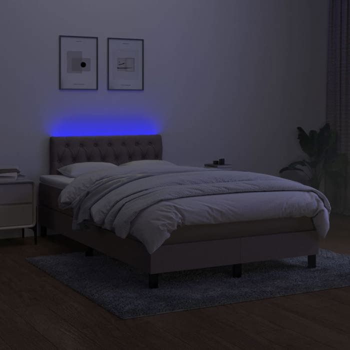 Maison Exclusive - Sommier à lattes de lit avec matelas LED Taupe 120x200 cm Tissu