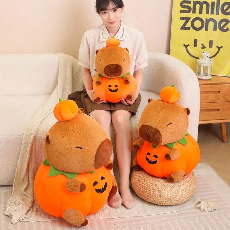 25cm Cute Creative Capybara Pumpkin Capybara Stuffed Lovely Capybara Halloween Celebration Birthday Holiday Gift