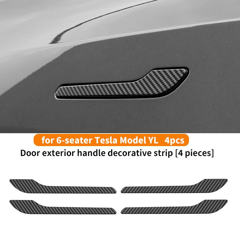For 6-Seater Tesla Model YL Door Handle Decorative Strip Model Y L Door Handle Protective Strip 4pcs Interior Mirrors 6