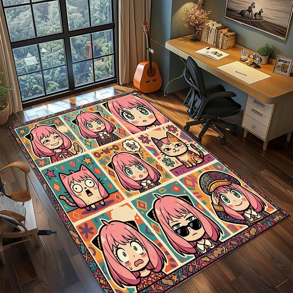 Anya Forger Non Slip Gamer Bedroom Large Area Washable Floor Mat Rug Carpet Home Decor.-TING