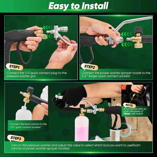 Двойной переключатель распыления пены пушка регулируемая конструкция широко используемая мойка высокого давления пена пушка с комплектом насадок