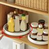 360 Rotating Seasoning Storage Rack Pantry Cabinet Turntable Cosmetics Storage Rack 2 Tier Kitchen Accessories Organizer Tray