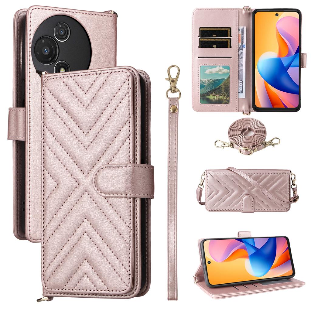 Для TCL 60R 5G/60 5G Чехол-кошелек с плечевым/кистевым ремешком Кожаный чехол для телефона Подставка