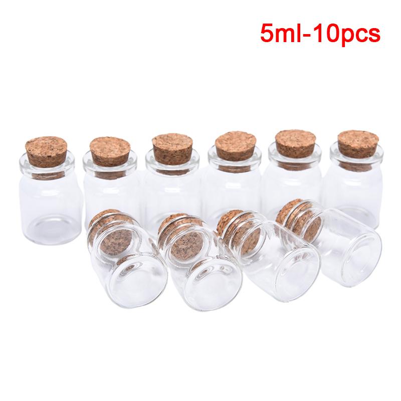 10 Pcs Mini Glass Bottle With Cork Clear Bottle Small Bottle Wedding Decoration