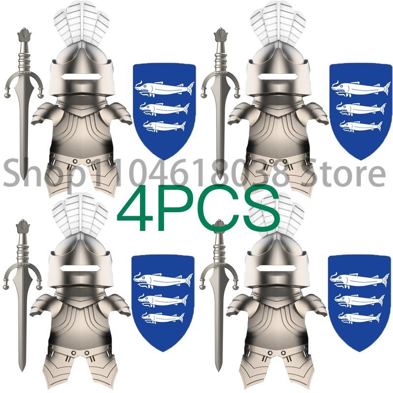 Средневековые Военные Фигурки Осьминог Морской Демон Рыцари Строительные Блоки Оружие Аксессуары Меч Храм Копье Щит MOC MINiBricks