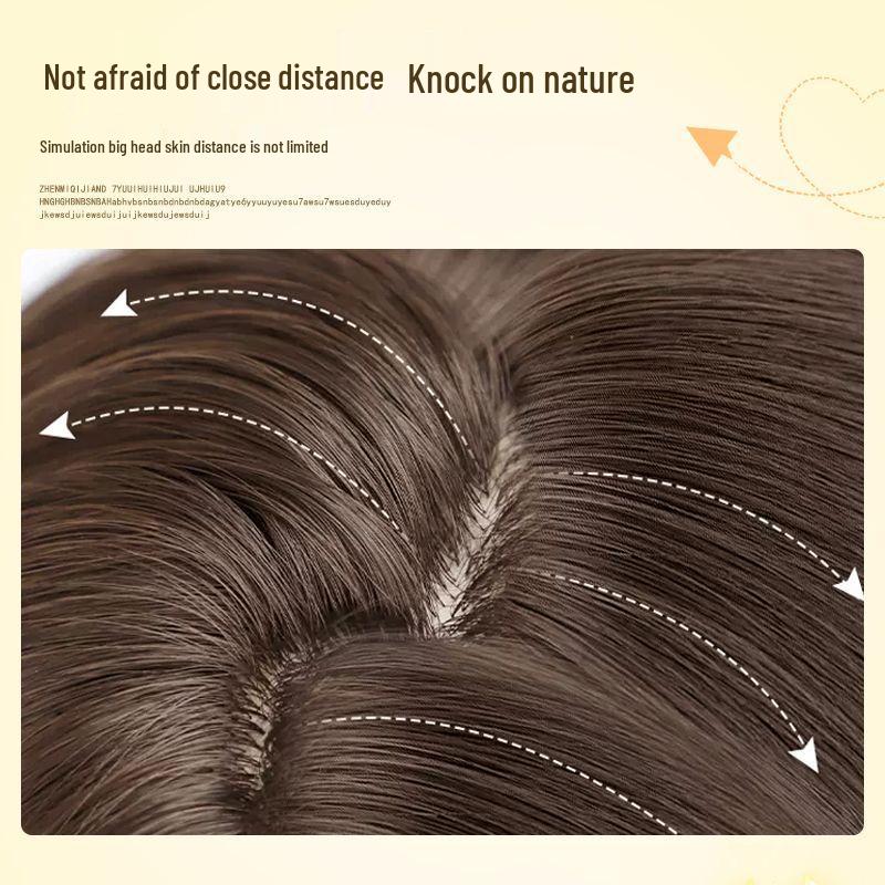 Парик для женщин - Длинный прямой льняной коричневый с кружевом, стиль Вэнь Цин Мики, полное покрытие головы, пышный естественный вид