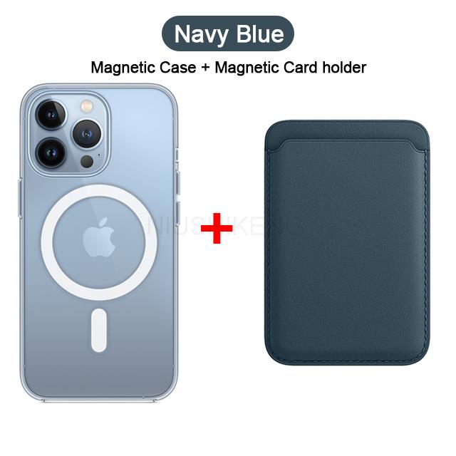 Магнитный чехол для беспроводной зарядки Magsafe для iPhone 15 13 14 12 11 Pro MAX Mini XR XS Plus, кожаный чехол-кошелек с держателем для карт
