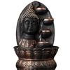 PolyResin Tabletop Meditating Buddha Water Fountain Diya Water Fountain for Home & Office Decor with LED Light, Speed Controller Pump Indoor Fountain
