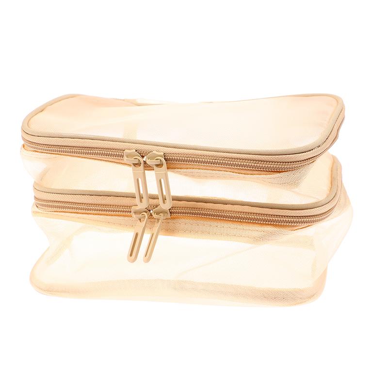 1 шт. сетчатая косметичка, сетчатая косметичка для офиса, дорожные сумки для хранения, двухслойные косметички