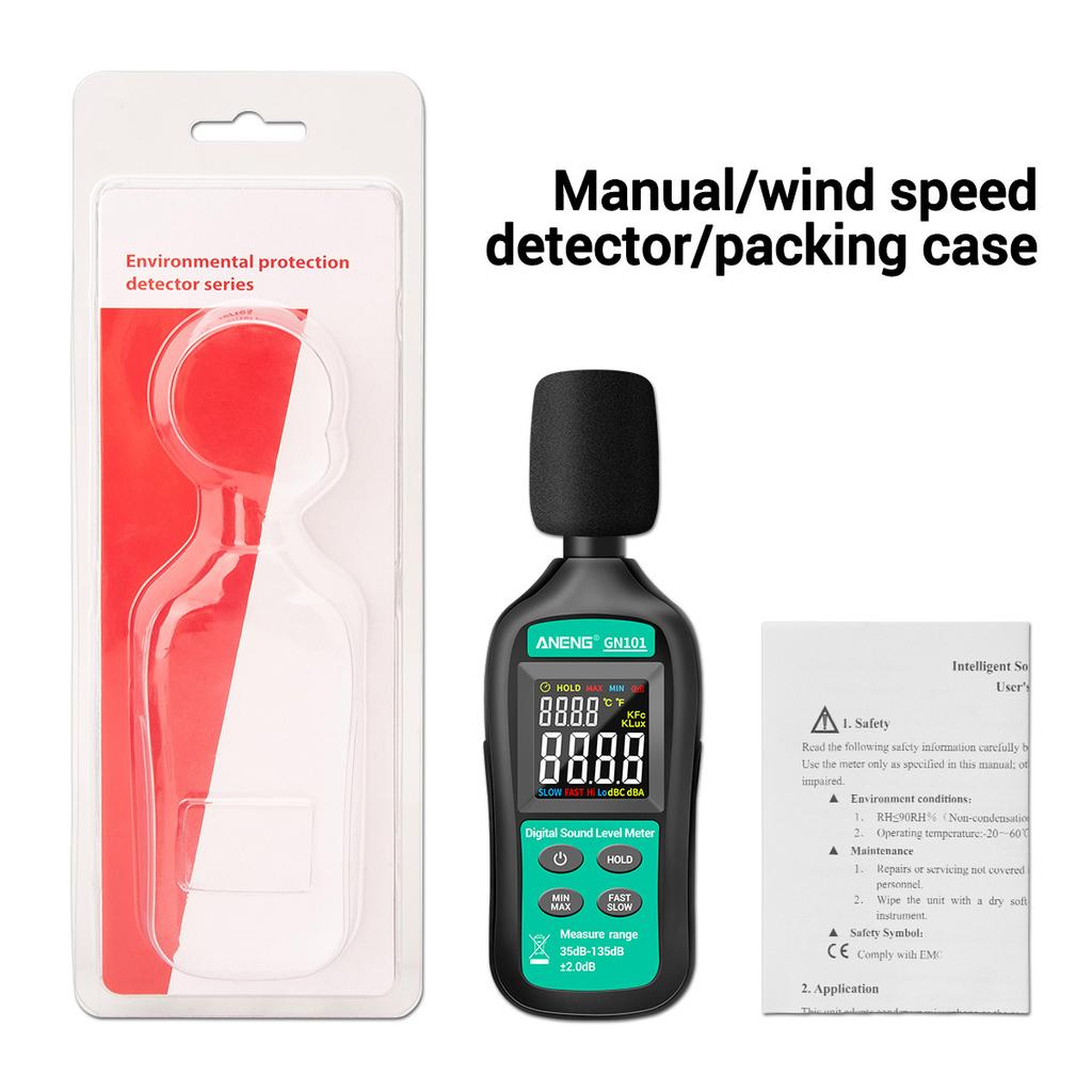 Aneng Цифровой измеритель шума 35 дБ-135 дБ, децибел-метр, ЖК-дисплей, измеритель уровня звука, высокоточный