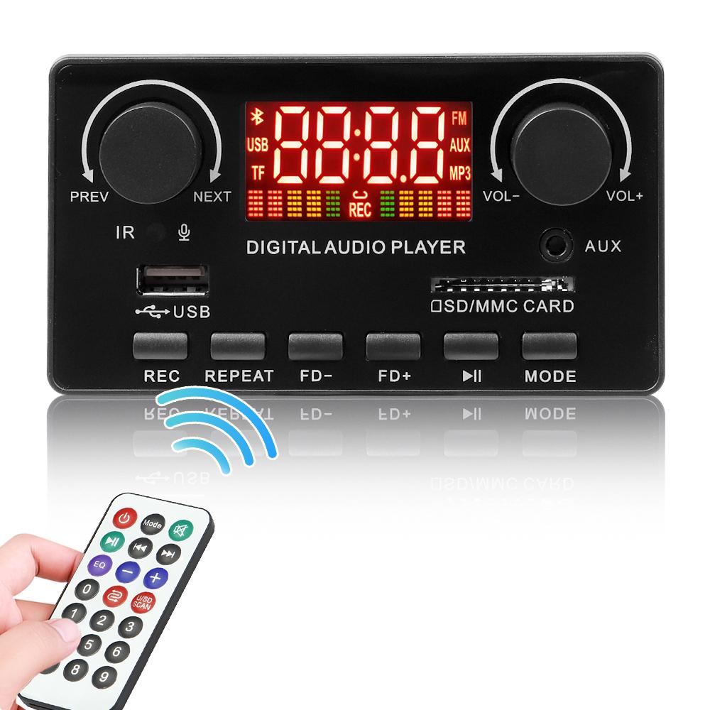 2*40 Вт усилитель мощности Bluetooth 5,0 плата декодера MP3 12 В постоянного тока автомобильный MP3-плеер USB модуль записи FM AUX радио Handsfree