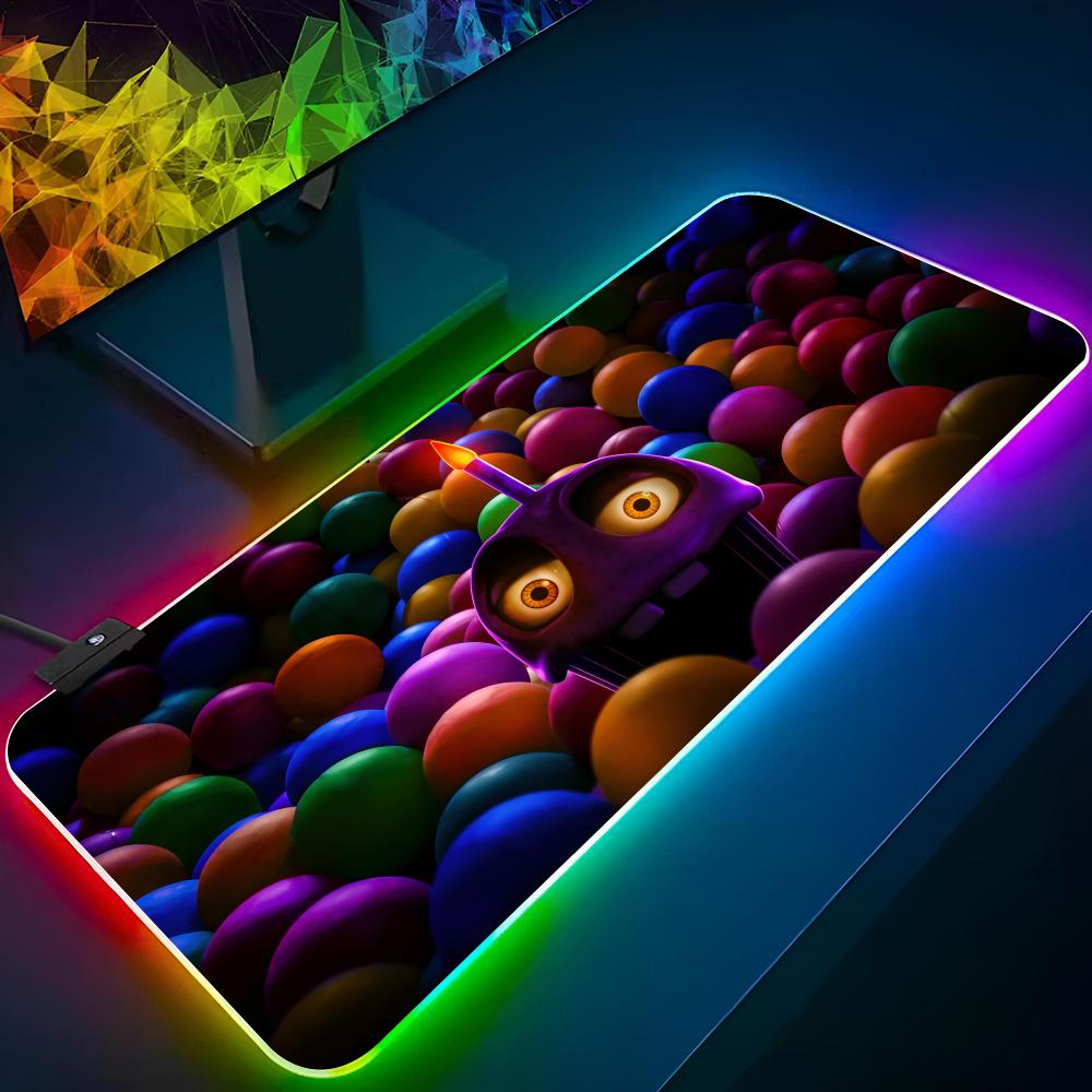Игровой F-Fnaf Five Nights At F-Freddys Коврик для мыши Игровой RGB-коврик для мыши Клавиатура с подсветкой Геймерская девушка XXL Коврик для ноутбука Стол Печать на заказ