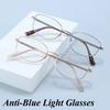 New Retro Metal Anti-Blue Light Glasses Fashionable Literary And High-Tech Street Style Versatile Eyewear Unisex