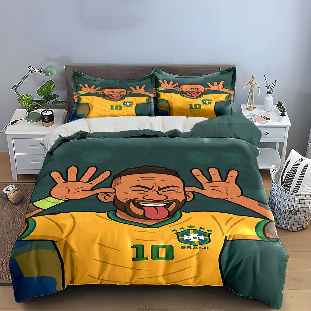 Cartoon football player illustration. Bedding sets Duvet cover sets Duvet covers Pillowcases(1 * Duvet Cover 2 * Pillowcases without duvet insert)