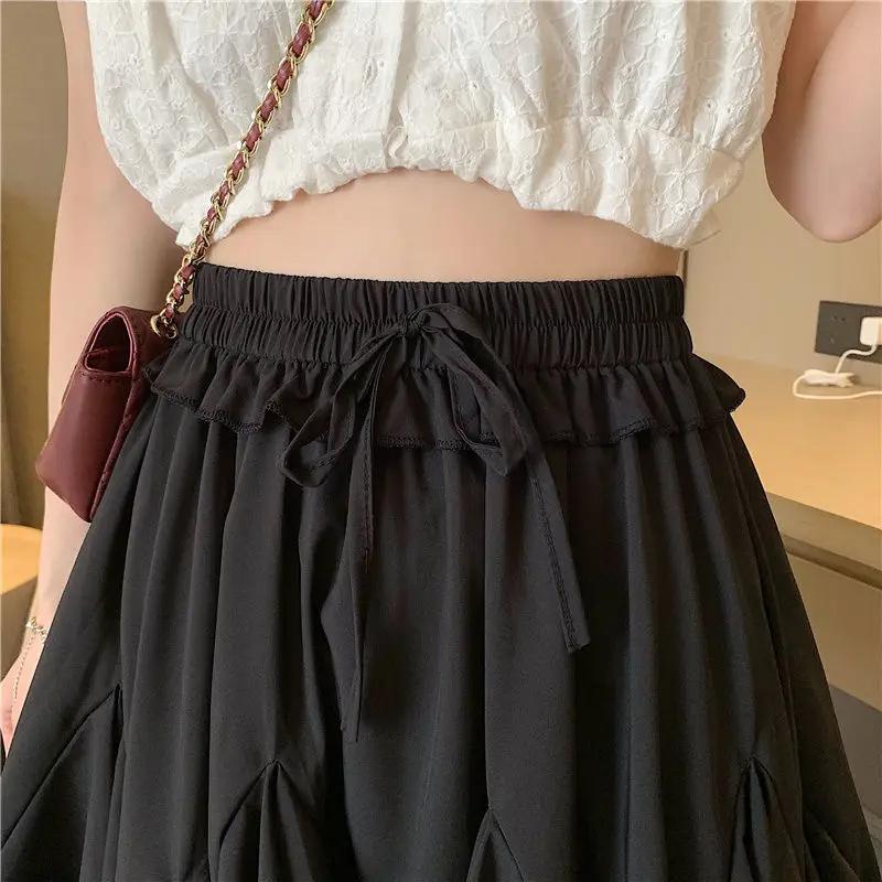Skirts Women Pleated High Waist Solid Korean Style All-match Mini Summer Newest Simple Streetwear Holiday Female Leisure