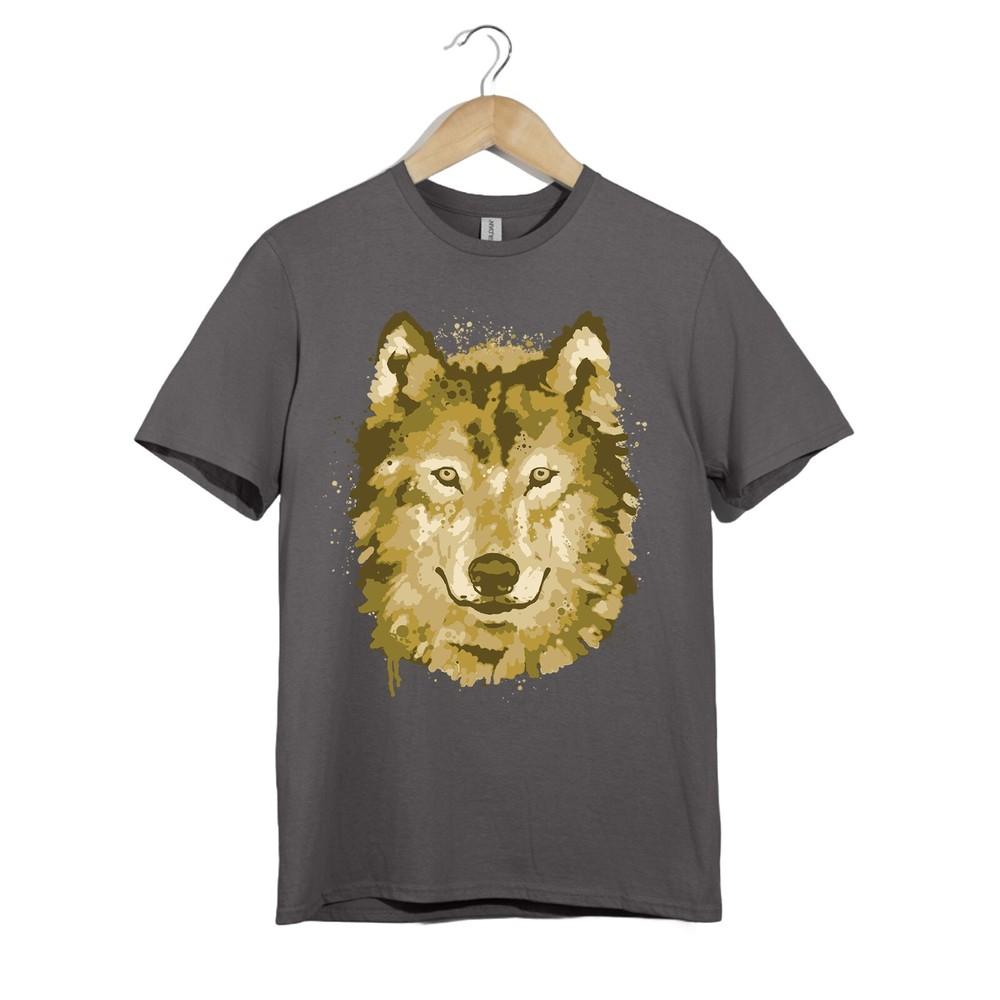 Wild Wolf Face T-Shirt Unisex Animal Graphic Tee Nature Wilderness Spirit Top
