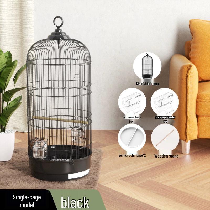 Роскошный круглый металлический набор клеток для попугаев, волнистых попугайчиков, корелл и майны