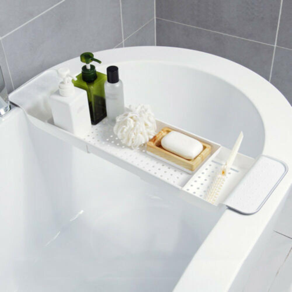 Accessories Shower Storage Book Holder Bathtub Tray Extendable Bathtub Shelf