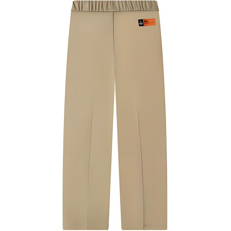 Fila X Magic Stick Collaboration SS23 Однотонные трикотажные повседневные брюки прямого кроя Женский низ Светло-хаки F11W329606FDK