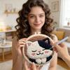 Набор для вышивки по напечатанному рисунку, Набор для вышивания кота по напечатанному рисунку - Набор материалов для DIY-творчества для начинающих, для вышивальных хобби и домашнего декора