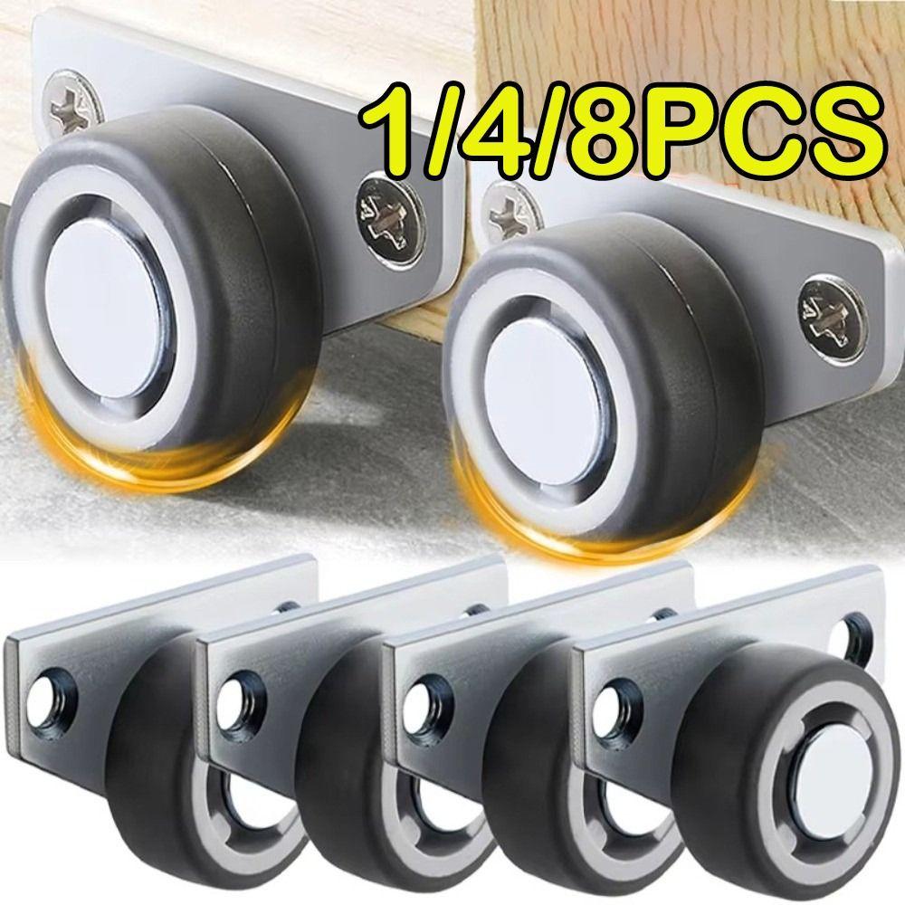 Mini Side Mount Caster Wheels Silent Rubber Furniture Casters For Trolley Drawer Kitchen Cabinets