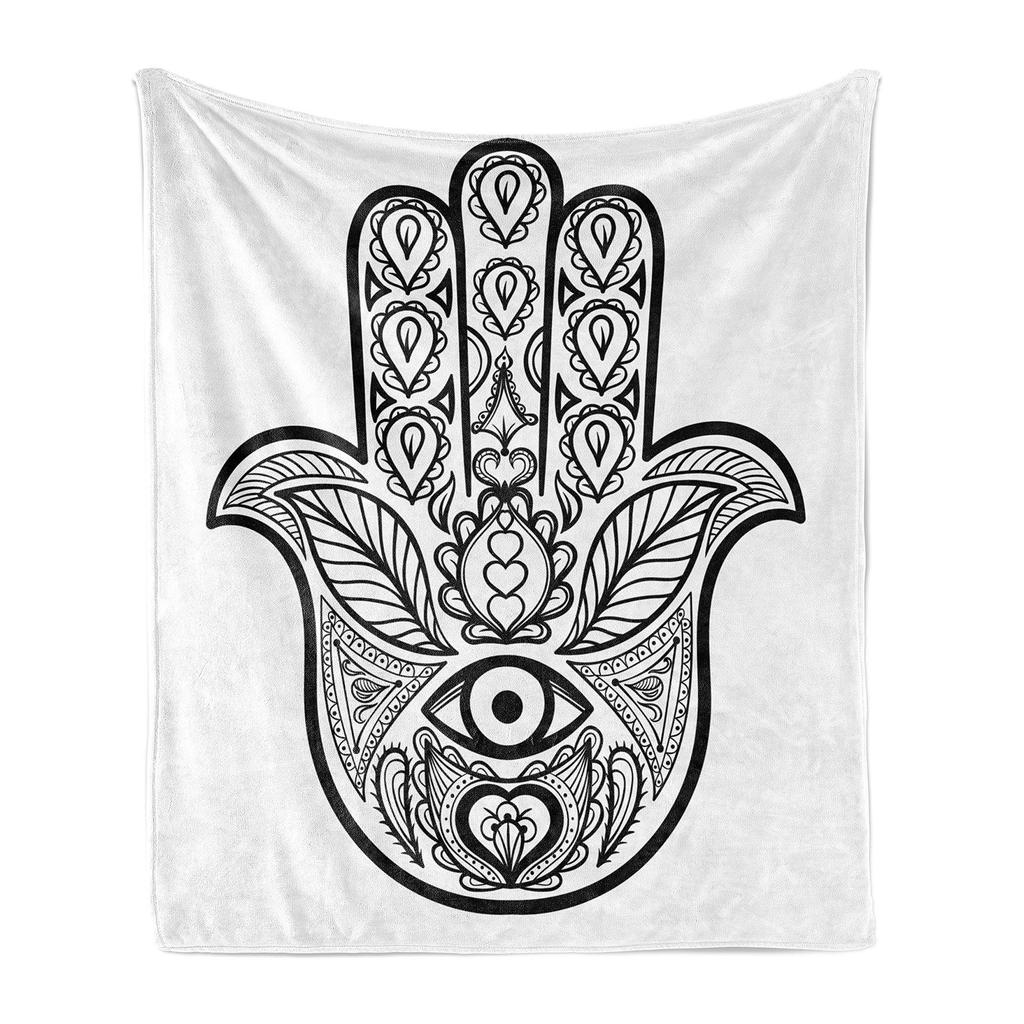 Evil Eye pattern digital-printed polyester Bedroom velvet flannel cover blanket Fleece soft sofa cover blankets for beds