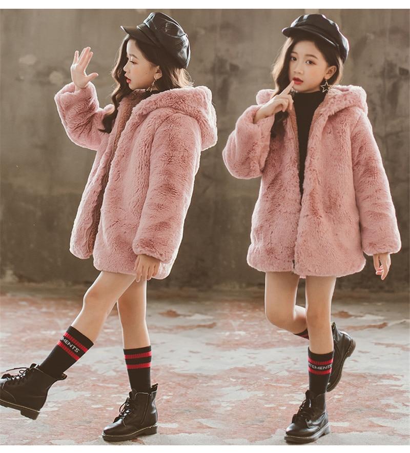 Шерстяная куртка для девочек, пальто, осень 2020, детская зимняя шерстяная хлопковая верхняя одежда с капюшоном из искусственного меха