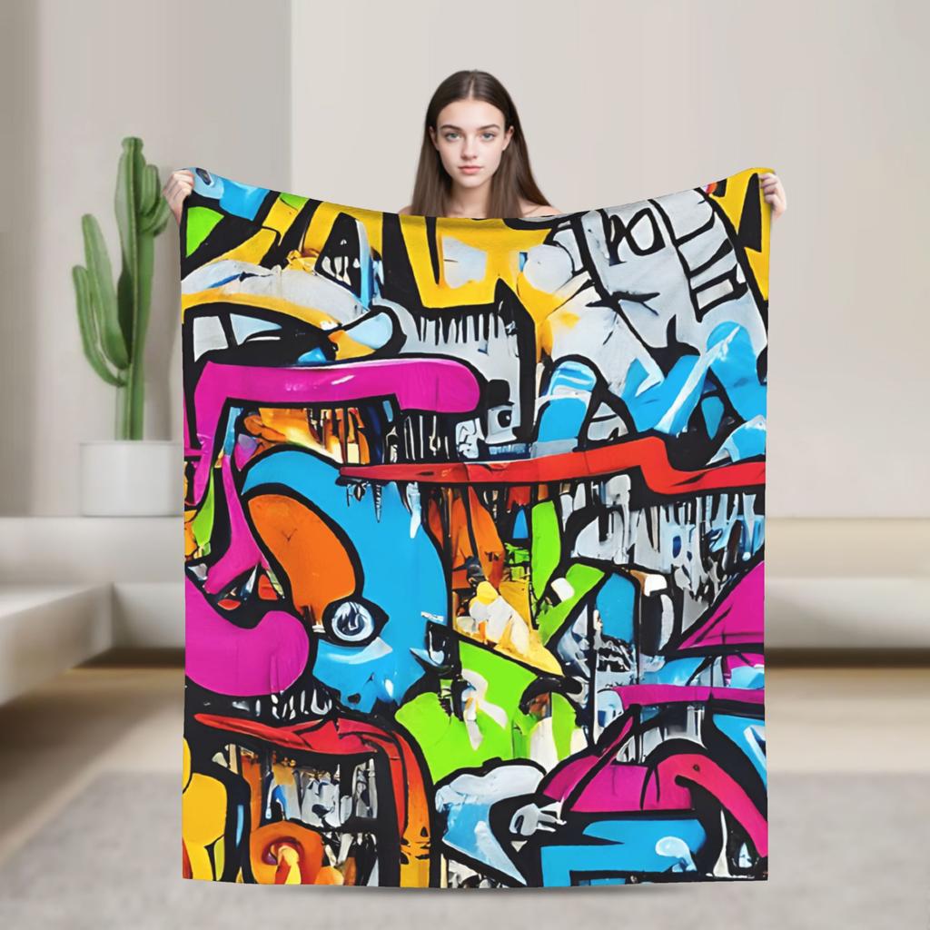 Cartoon Cute Doodle Blankets Quality Warm Soft Throw Blanket Spring Kids Adult Outdoor Novelty Bedspread