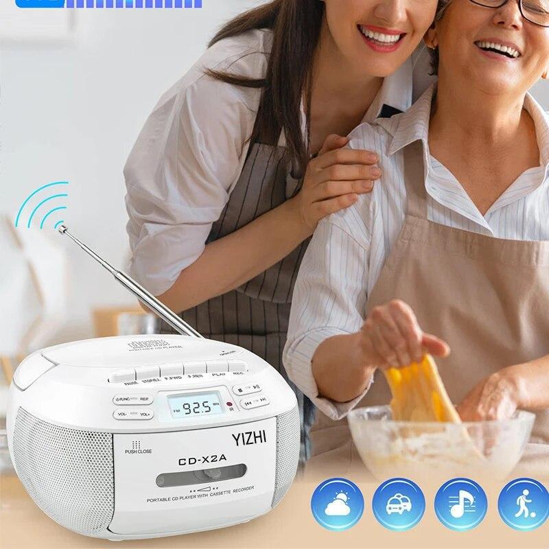 Портативный CD Bluetooth-динамик Boombox с FM-проигрывателем CD-плеером для студентов, обучающим на U-диске, MP3-стереоплеером