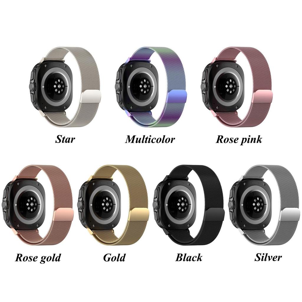 One Click Metal Band for Samsung Galaxy Watch Ultra 47mm Stainless Steel No Gaps Magnetic Bracelet Belt for Galaxy Watch 7 Ultra Replacement Strap