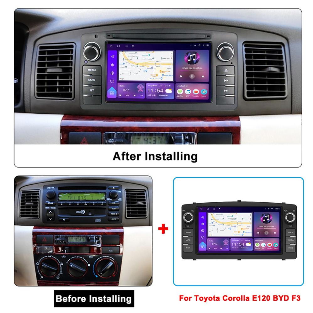 Car Video Player for Toyota Corolla E120 BYD F3 2000-2006 GPS Navigation Built-in Dsp Carplay Autoradio Android Head Unit