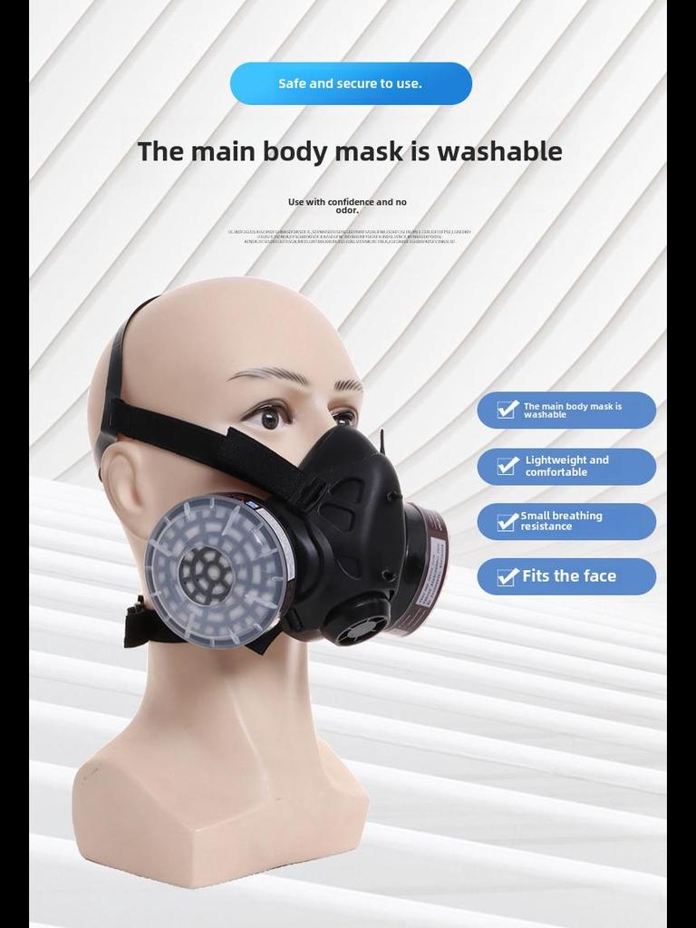 9578 Полнолицевой самовсасывающий противогаз для защиты от промышленной пыли и распыляемой краски.