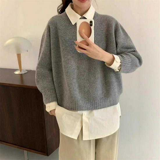 Женский кардиган тонкой вязки с V-образным вырезом на осень 2025 года - Уютное, свободное пальто-свитер длиной до колена