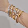 Fashion Jewelry Bracelets Bangles Snake Paved Cubic Cuff Bracelet Luxury Spring Stainless Steel Full Zircon Diamond Bracelet