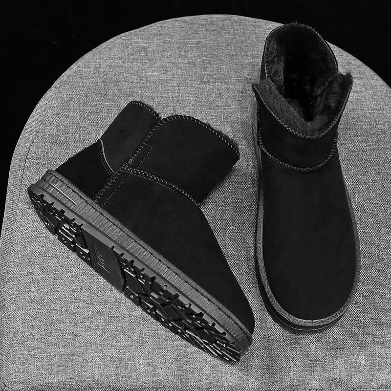 Трендовые зимние ботинки для мужчин с толстой подошвой и круглым носкомМодные универсальные плюс бархатные сохраняют тепло Износостойкие Нескользящие Дышащие Удобные