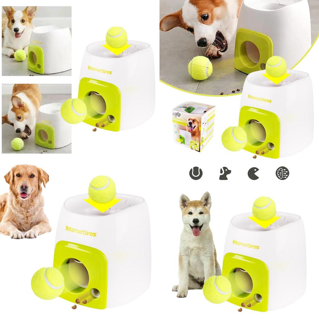 Interactive Pet Dog Food Dispenser Tennis Ball Reward Fetch Toy For Training And Fun
