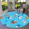1pc Office Carpet Chair Mats Ocean Adventure: Sharks & Coral Perfect for Decorating Office Chairs, Living Rooms, Or Bedrooms.YDT143