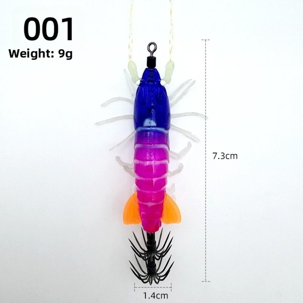 Horizontal Squid Jig Luminous Artificial Calamar Wobbler Sea Fishing Lures Cuttlefish Fishing