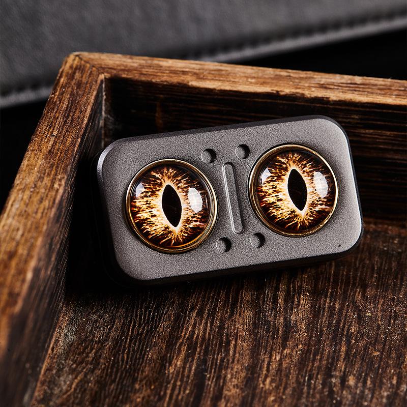 Owl Rotating Mechanical Slider Magnetic Push Card Clicker Fidget Spinner Pushing Plate Edc Alloy Stress Relief Sensory Toy