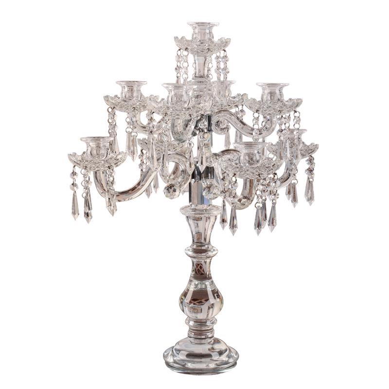 Европейский хрустальный подсвечник с девятью головками для свадеб, дней рождения и декора отелей.