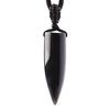 Black Obsidian Natural Stone Pendant Crystal Pillar Necklace Lucky Evil Spirits Transport Jewelry
