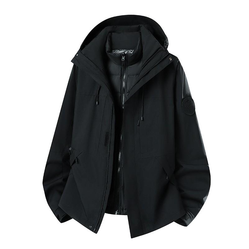 Men Women 3-in-1 Waterproof Windproof Hiking Jacket With Removable Fleece Liner Outdoor Travel Cycling Mountaineering
