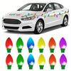 1 Set Christmas Decorations Christmas Light Bulb Shaped Reflective Magnetic Stickers Automobile Decoration Motorcycle Sticker
