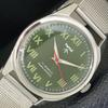 INDIAN VINTAGE HMT HAND-WINDING MENS ROMAN FIGURE GREEN DIAL WATCH A702870-1 R211-a702870