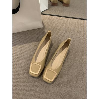 Модные Горячие Продажи 2025 Женские Балетки Весна Новые Мягкий Низ Бин Бин Носки Квадратный Носок Низкий Вырез Одинарные Носки Удобная Резиновая Подошва