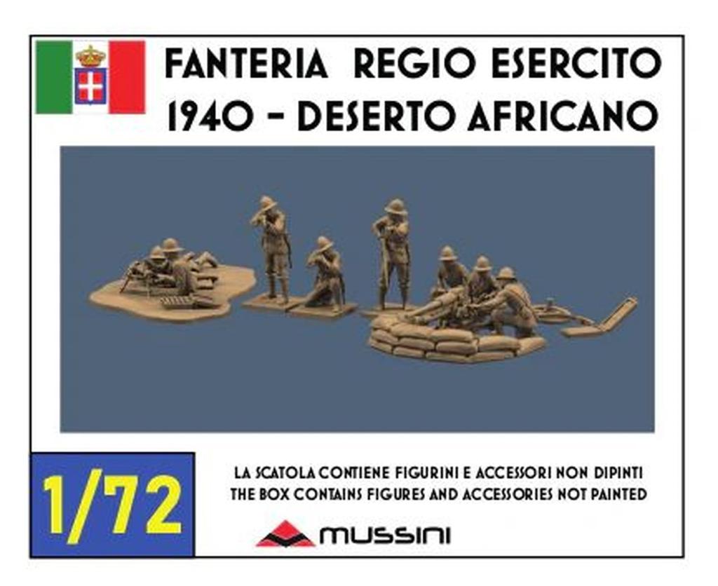 Mussini WWII Italian Royal Army Infantry North Africa 1940 Resin Kit 1/72 Set, (11 Figures) MM072-028 (personnel)