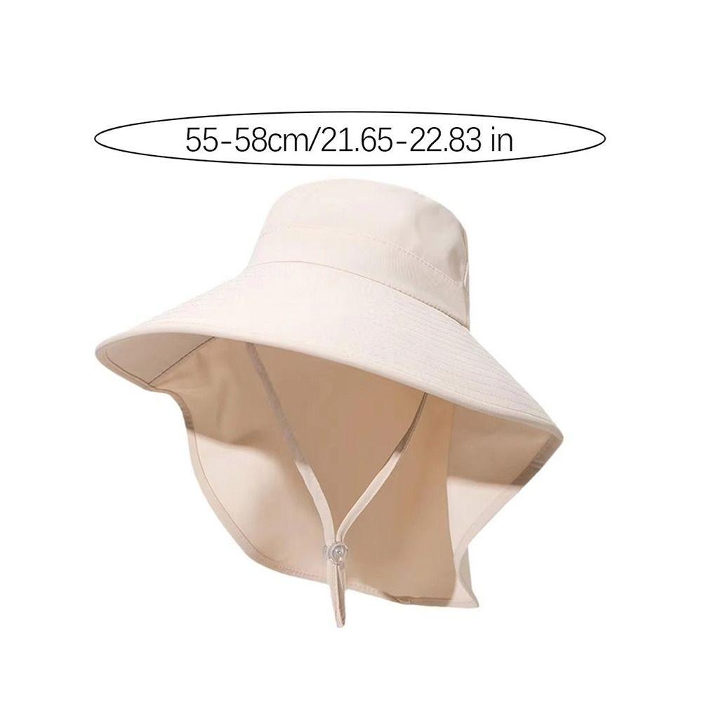 Adjustable Korean Style Wide Brim Sun Hat Anti-UV 50+ UPF Sun Protection Hat Outdoor Travel Women Bucket Hats with Neck Cover