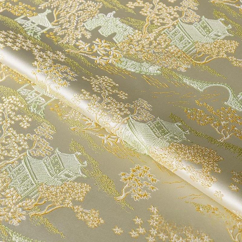 100 см жаккардовый гобелен атласная ткань шелк Helu Tongchun гладкая текстура подвеска парча династии Сун чонсам ханьфу